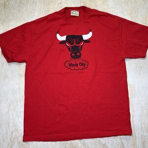 USED XL #33 Scottie Pippen Chicago Bulls Hardwood Classics Cotton Shirt Red